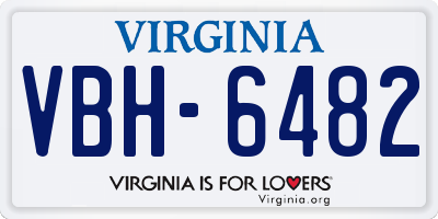 VA license plate VBH6482