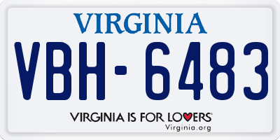 VA license plate VBH6483