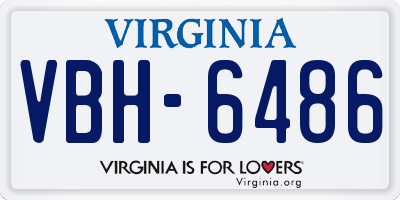 VA license plate VBH6486