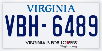 VA license plate VBH6489
