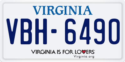 VA license plate VBH6490