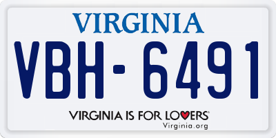 VA license plate VBH6491