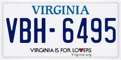 VA license plate VBH6495