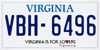 VA license plate VBH6496