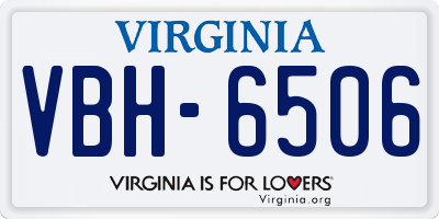 VA license plate VBH6506