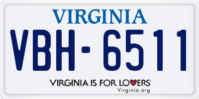 VA license plate VBH6511