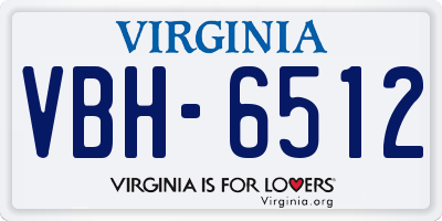 VA license plate VBH6512