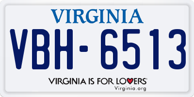 VA license plate VBH6513