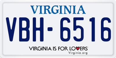 VA license plate VBH6516