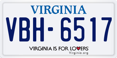 VA license plate VBH6517