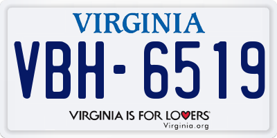 VA license plate VBH6519