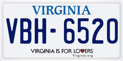 VA license plate VBH6520