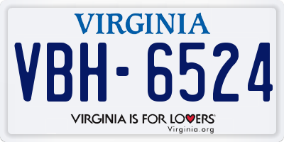 VA license plate VBH6524