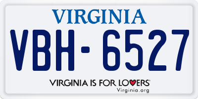 VA license plate VBH6527