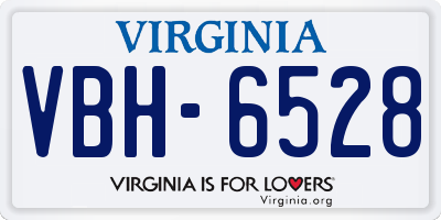 VA license plate VBH6528
