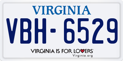 VA license plate VBH6529