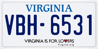 VA license plate VBH6531
