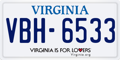 VA license plate VBH6533