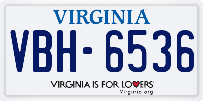VA license plate VBH6536