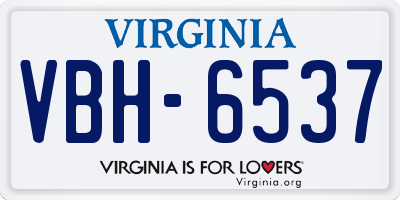 VA license plate VBH6537