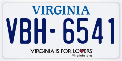 VA license plate VBH6541