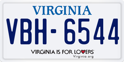 VA license plate VBH6544
