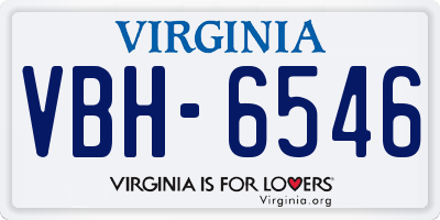 VA license plate VBH6546