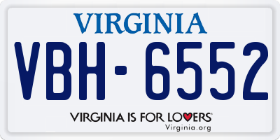 VA license plate VBH6552