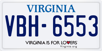 VA license plate VBH6553
