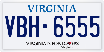 VA license plate VBH6555