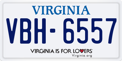 VA license plate VBH6557