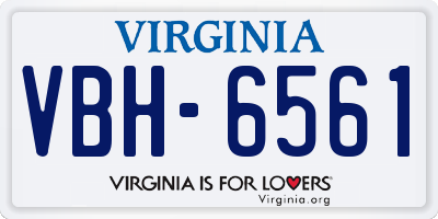 VA license plate VBH6561