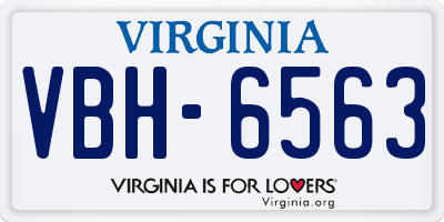 VA license plate VBH6563