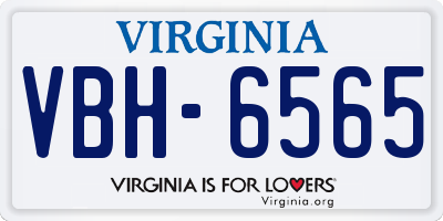 VA license plate VBH6565