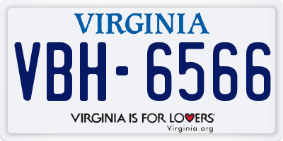 VA license plate VBH6566