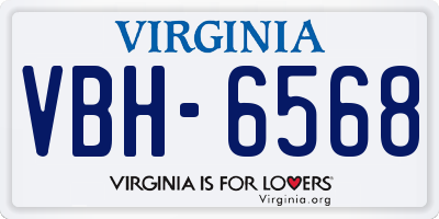 VA license plate VBH6568