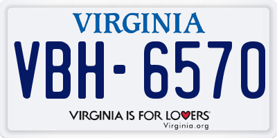 VA license plate VBH6570