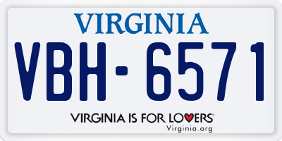 VA license plate VBH6571