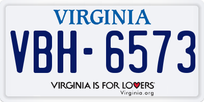 VA license plate VBH6573