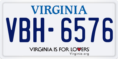 VA license plate VBH6576