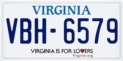 VA license plate VBH6579