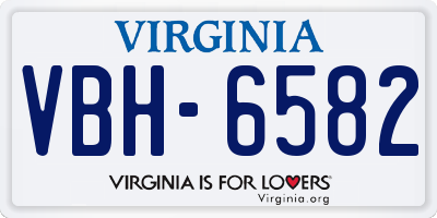 VA license plate VBH6582