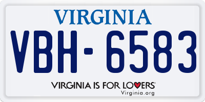 VA license plate VBH6583