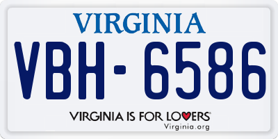 VA license plate VBH6586