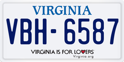 VA license plate VBH6587
