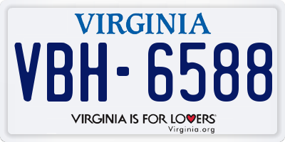 VA license plate VBH6588