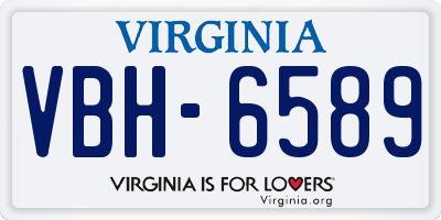 VA license plate VBH6589