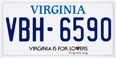VA license plate VBH6590