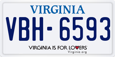 VA license plate VBH6593