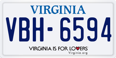 VA license plate VBH6594